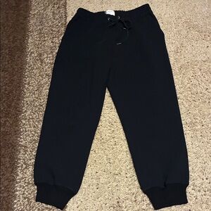 Wilfred Midnight Black Cuffed Pants with Drawstring Waist